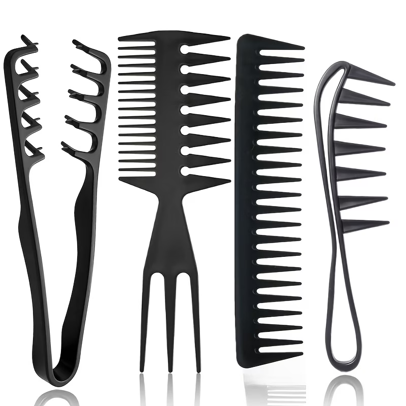 Detangling Wide Comb - Set di 4 Pettini per Uomo,