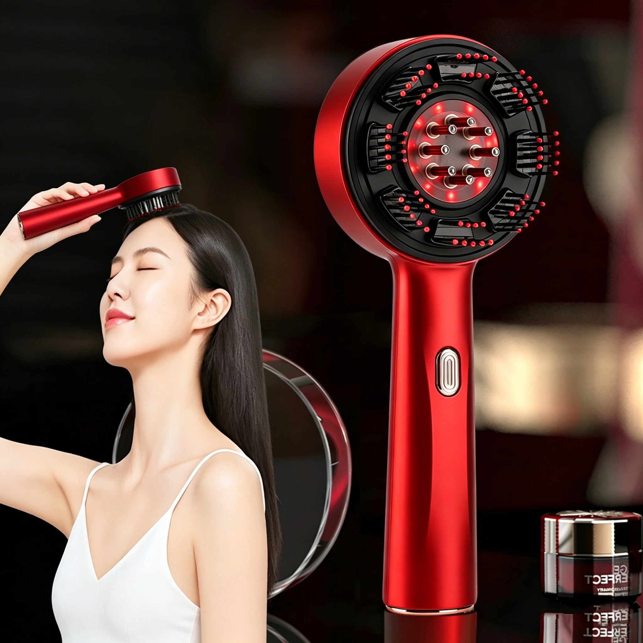 Hair Care Essence - Pettine Massaggiante Elettrico Portatile, Applicatore di