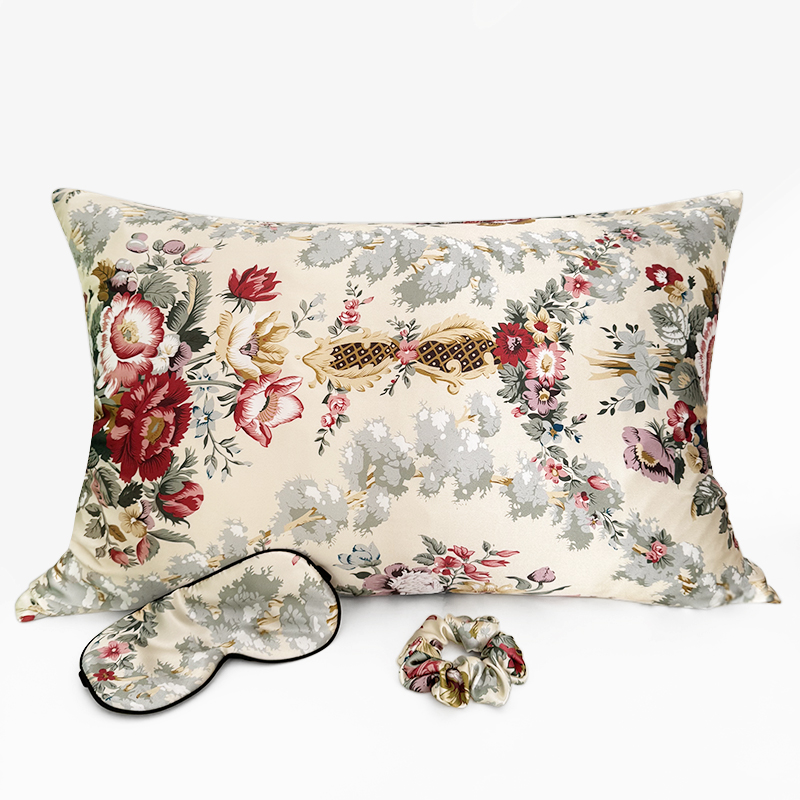 Satin Pillowcase Silk - Federa con cerniera 1pc con maschera