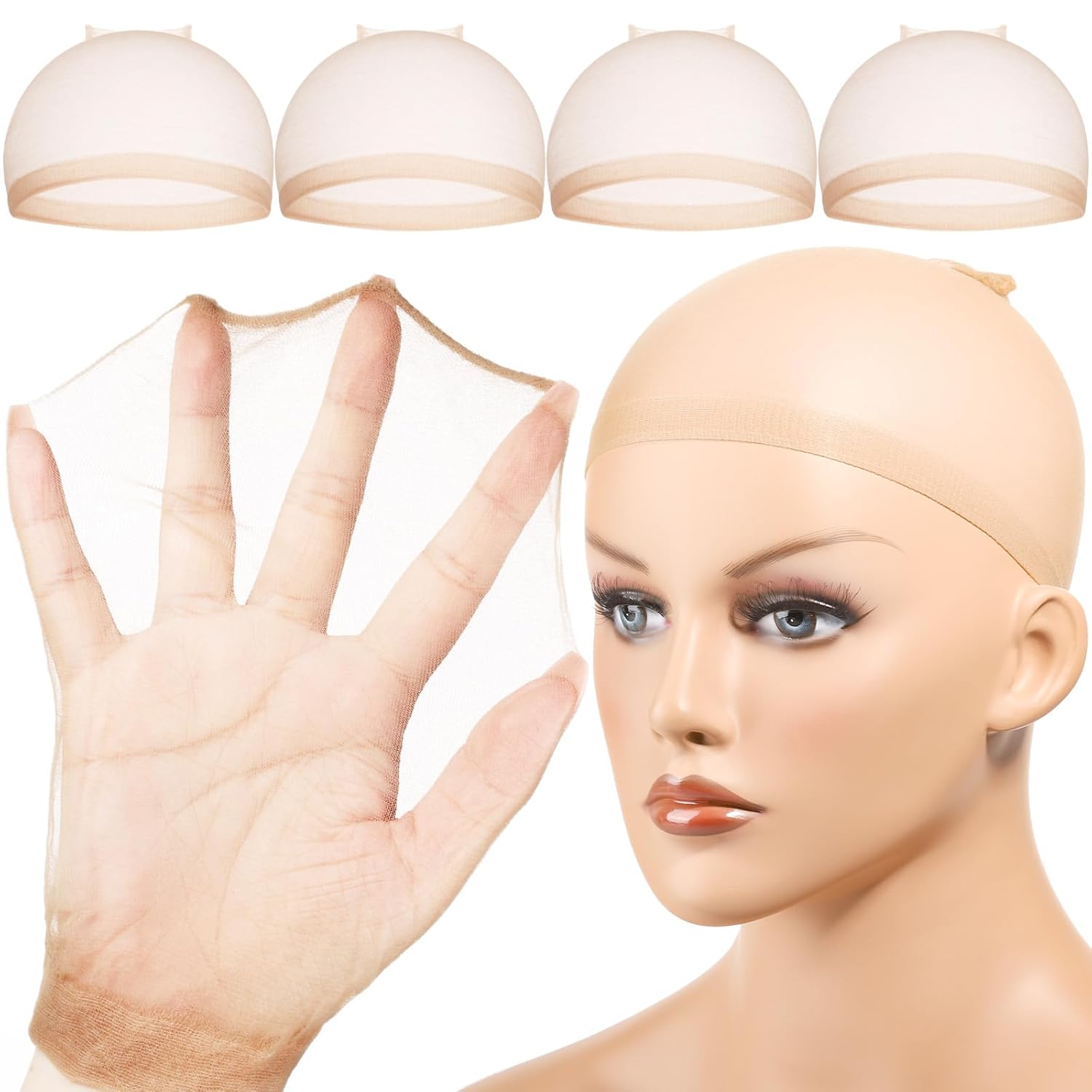 4/12pcs Maglia di nylon ventil - Wig Cap Stocking recensione e prezzo